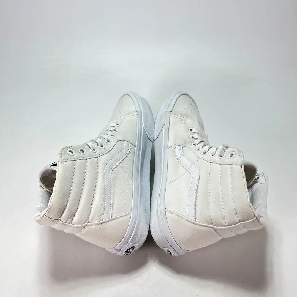Vans Sk8-Hi True White Canvas Athletic High Top Skate Shoes 721356 Women's Sz 8